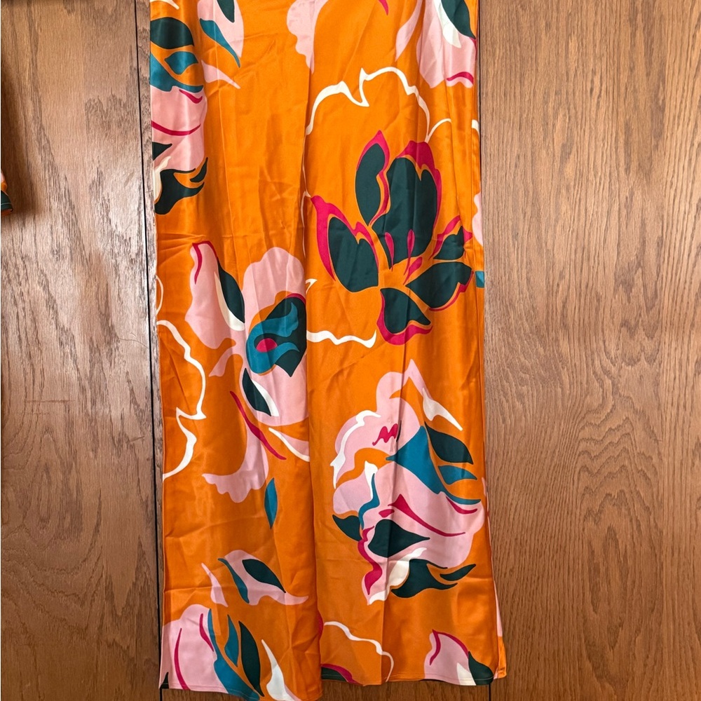 NWT Reformation Orange Floral Maxi Skirt